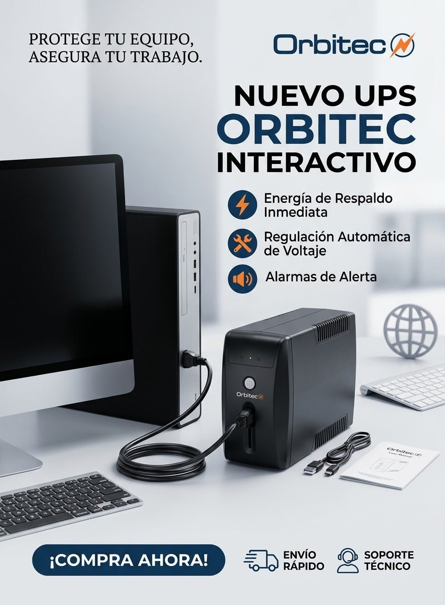 UPS 600VA/300W DE 8 TOMAS MARCA ORBITEC