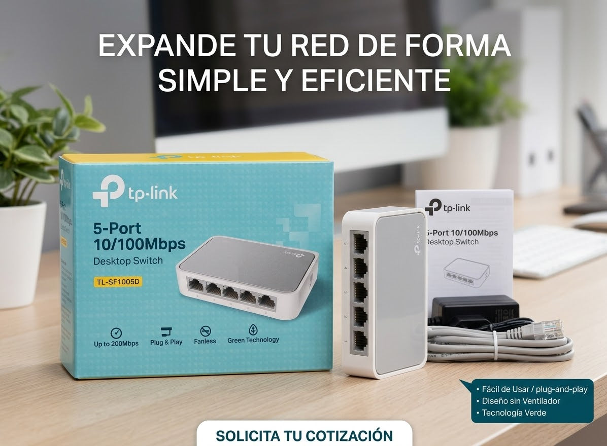 SWITCH DE 5 PUERTOS FAST ETHERNET A 10/100 MBPS