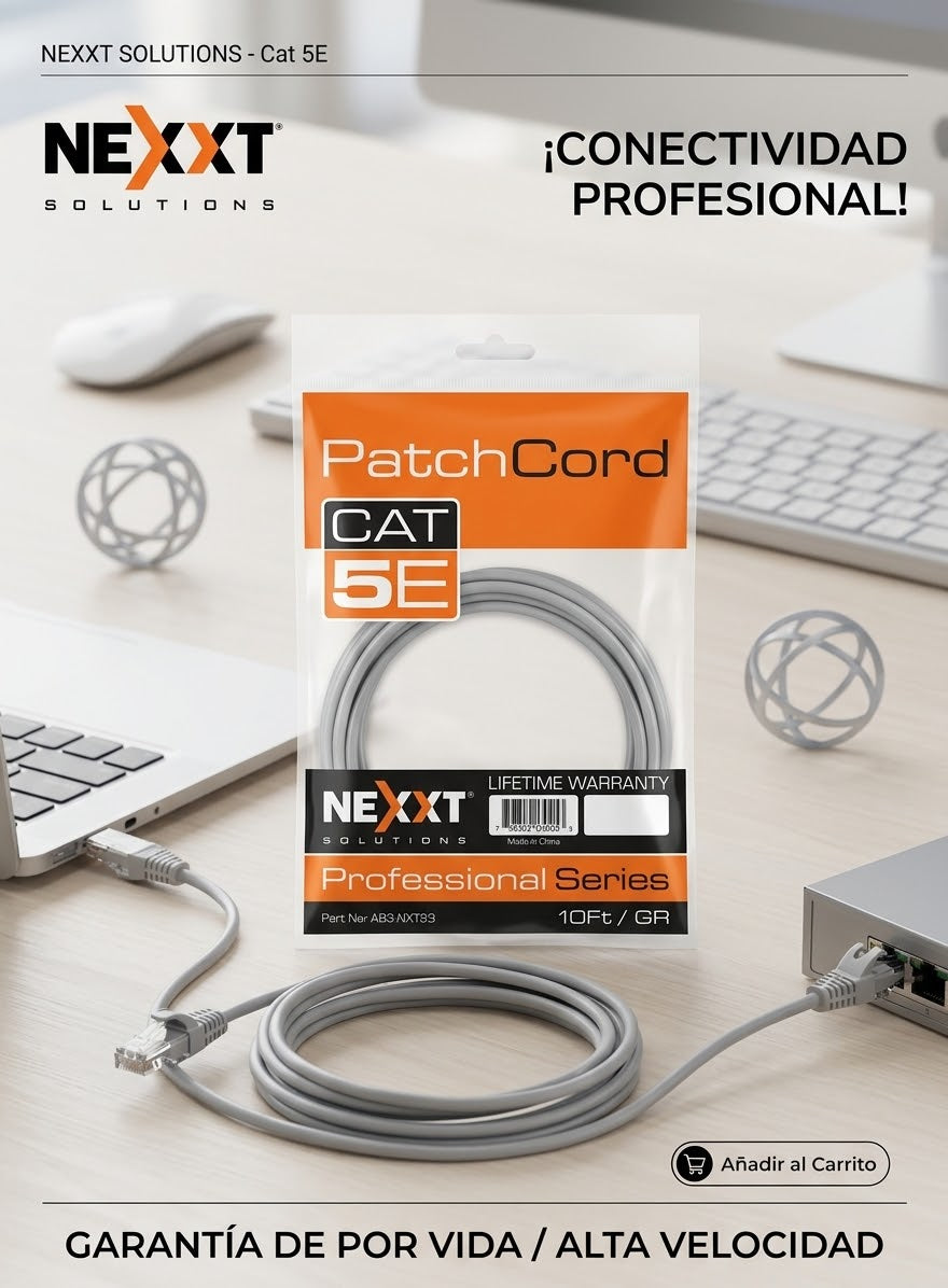 PATCH CORD CAT5E 10FT.GR 3 METROS.