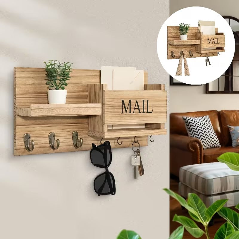 ORGANIZADOR DE PARED, MULTIFUNCIONAL DE MADERA.