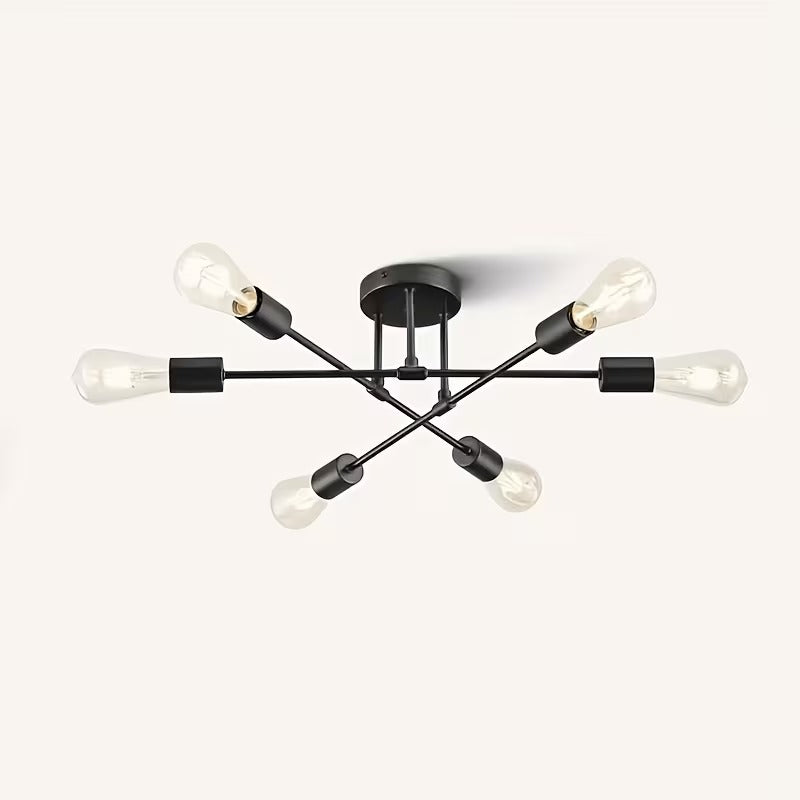 LAMPARA DE ARAÑA SPUTNIK MODERNA, 6 LUCES. (NO INCLUYE FOCOS)
